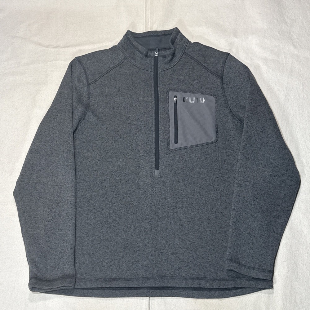 KUIU Pullover Mens XXL Gray Base Camp Sweater High Loft Fleece Half Zip Hunting
